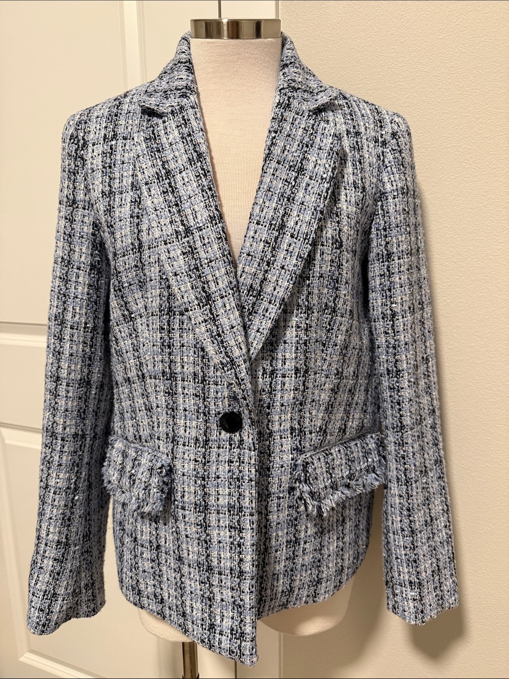 Anne Klein blue Tweed Blazer Sz M